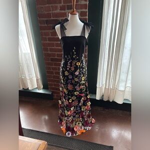 Chicwish Floral Embroidered Black Maxi Dress